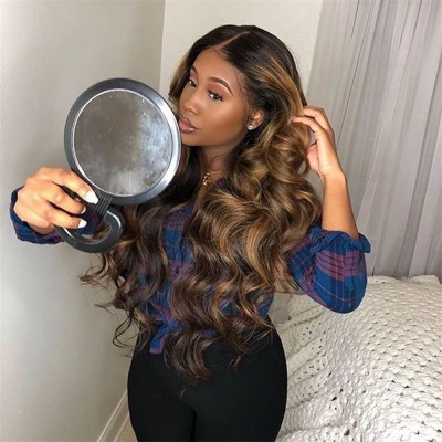 Pure natural no tangle bohemian hair lace front wigs with silk base,ombre blonde u part wig,hot sale lace front wig blonde