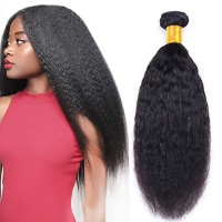 Yavida Kinky Straight Brazilian Hair Weave Bundle Coarse Yaki Human Hair Bundles Yaki Straight Hair Extensions