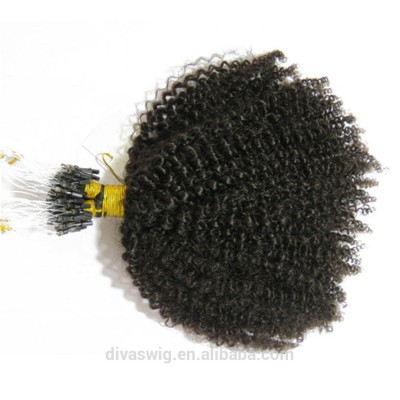 double drawn virgin hair, unprocessed 613 grey micro ring loop remy hair extensions,afro kinky hair extensions 1g