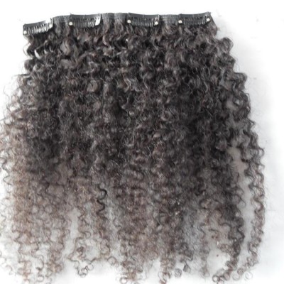 Cuticle aligned raw Brazilian Human Hair Weave Kinky Curly clip in 120g 8pcs