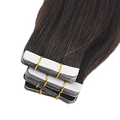 Wholesale Double Drawn Remy Skin Weft Tape Hair Extensions 100% Ponytail Human Cuticle Hair Invisible Tape In Hair Extensions