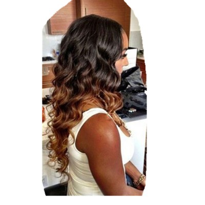 Double drawn well balayaged 1b/4/27 ombre virgin Raw Italian Keratin i Tip Human Hair Extension body wave 20"